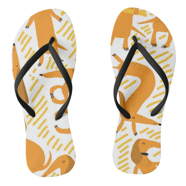 Yoga Dawg Dachshund Flip Flop Beach Sandalias (Plantilla)