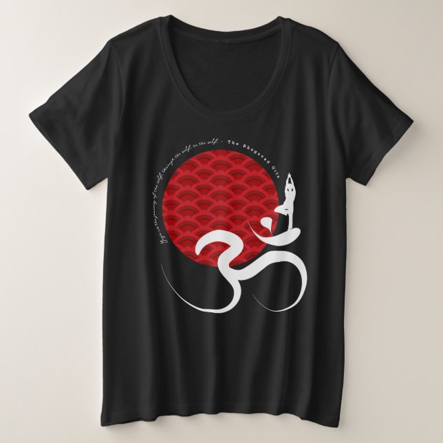 Yoga del Sol Rojo Asiático y caligrafía zen modern (Anverso del diseño)