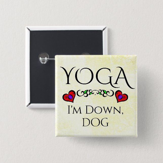 Yoga estoy abajo, botón de perro (Anverso y reverso)
