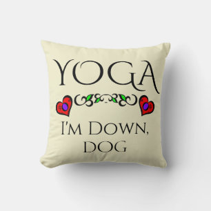 Yoga estoy abajo, Cojín decorativo de perros