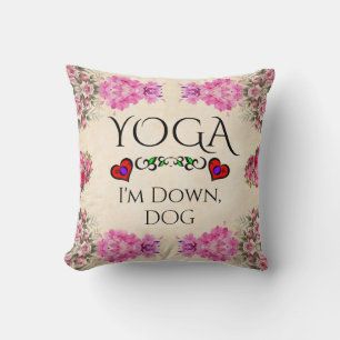 Yoga estoy abajo, Cojín decorativo de perros