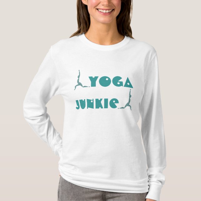 Yoga Junkie - Camisa con capucha de yoga (manga la (Anverso)