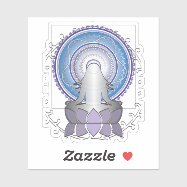 Yoga Lotus Mandala - Pegatina espiritual (Hoja)