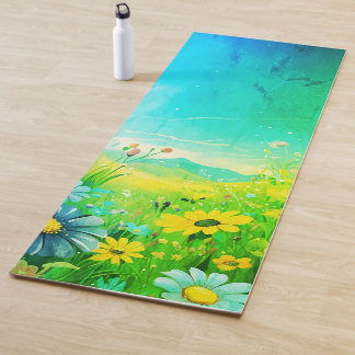 Yoga Mat con Meadow en tonos verdes