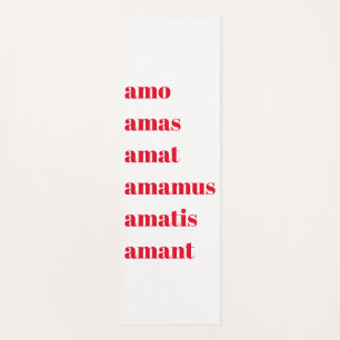 Yoga Mat con tipografía, Amo Amas Amat Latin