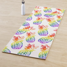 Yoga Mat con una piña arcoiris vibrante