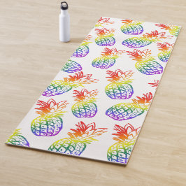 Yoga Mat con una piña arcoiris vibrante