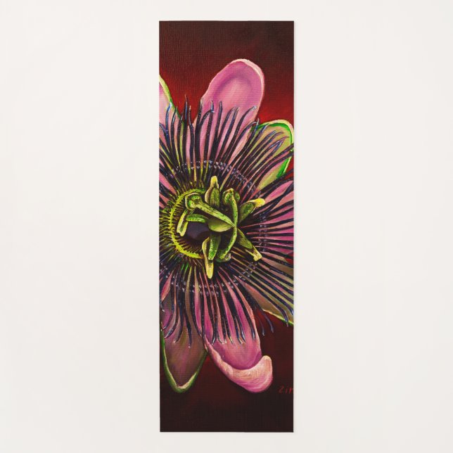 Yoga Mat de flores pintadas (Anverso)