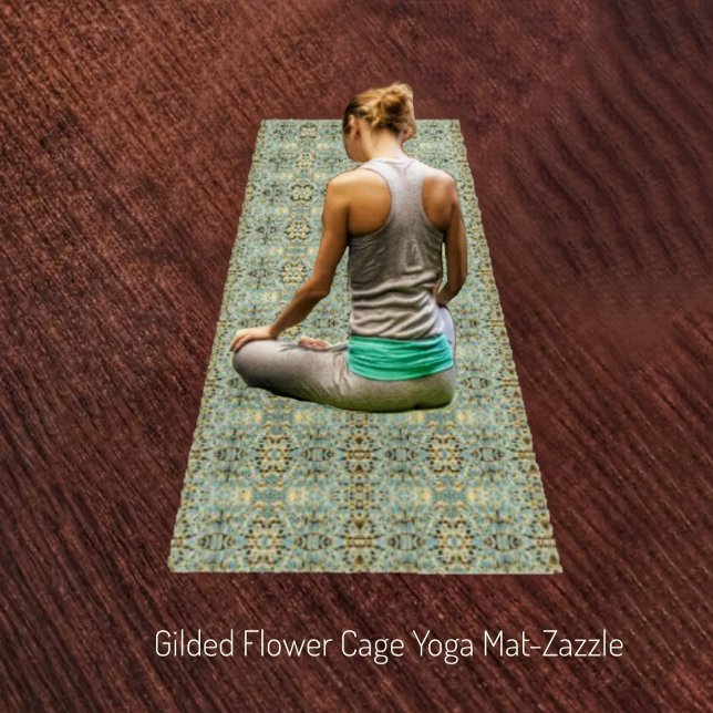 Yoga Mat en jaula de flores doradas (Subido por el creador)