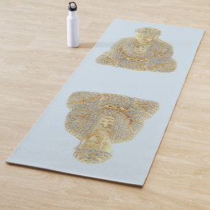 Yoga Mat Gold Diamante de imitación Buddha