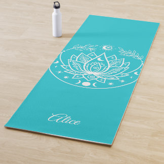 Yoga Mat Meditación personalizada Regalo Turquesa