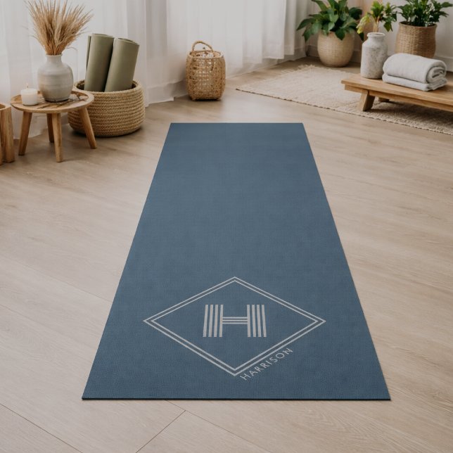 Yoga Mat | Modern Geometric Monogram Initial (Subido por el creador)