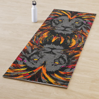 Yoga Mat | Naranja Ilustracion de cabeza de león o