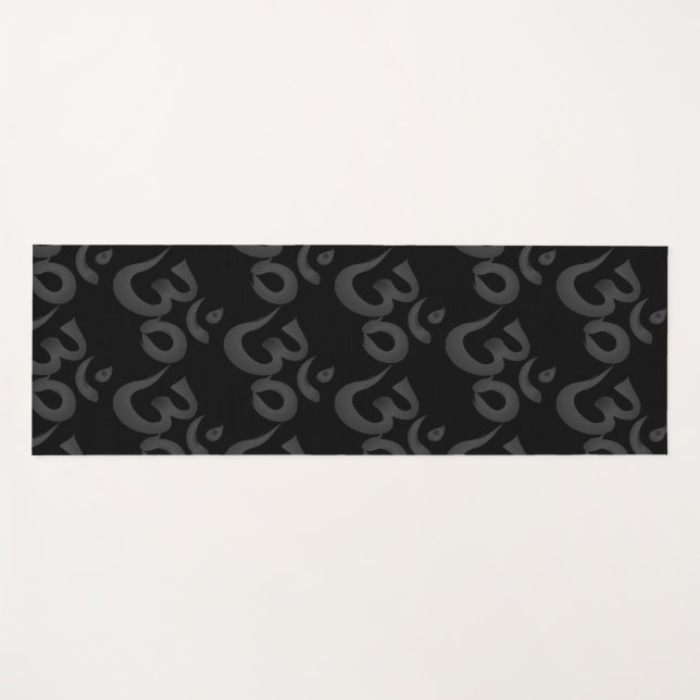 Yoga Mat negro y gris Om (Anverso (horizontal))
