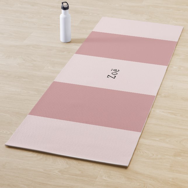 Yoga Mat - Personalised Pink Stripes Pattern (In situ)