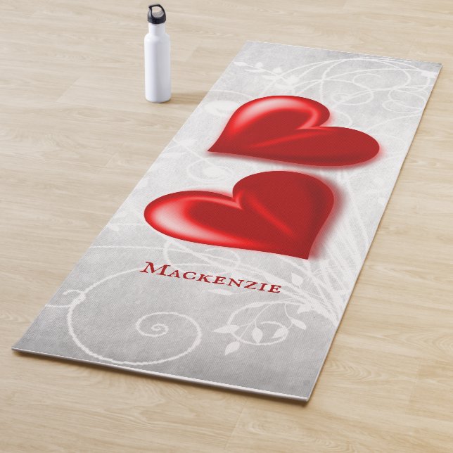 Yoga Mat personalizado de los corazones rojos (In situ)