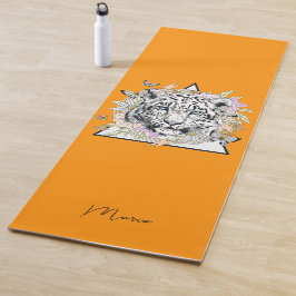 Yoga Mat personalizado nombre tigre blanco