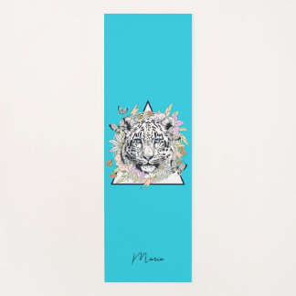 Yoga Mat personalizado nombre tigre blanco