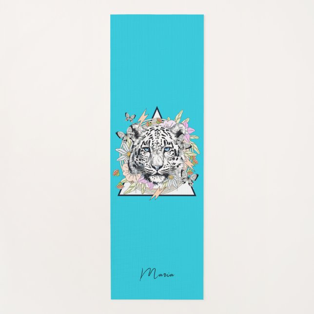 Yoga Mat personalizado nombre tigre blanco (Anverso)