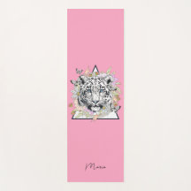 Yoga Mat personalizado nombre tigre blanco