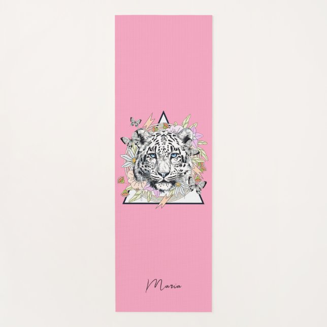 Yoga Mat personalizado nombre tigre blanco (Anverso)