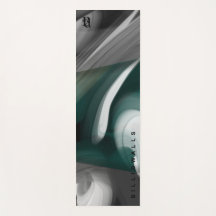 Yoga Mat Resumen Arte Black Green Emerald