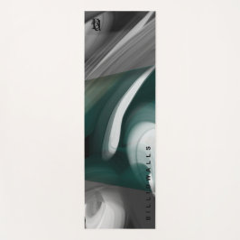 Yoga Mat Resumen Arte Black Green Emerald