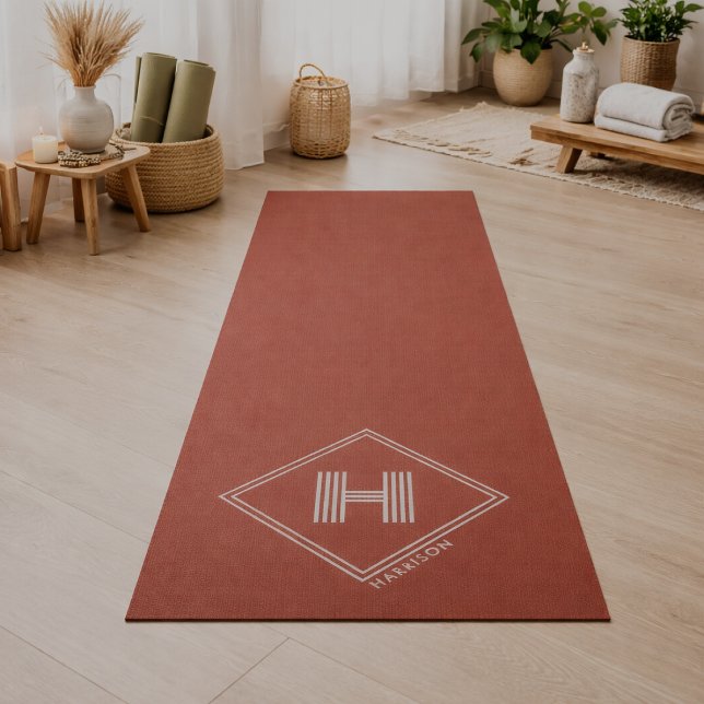 Yoga Mat | Stylish Geometric Initial Monogram (Subido por el creador)