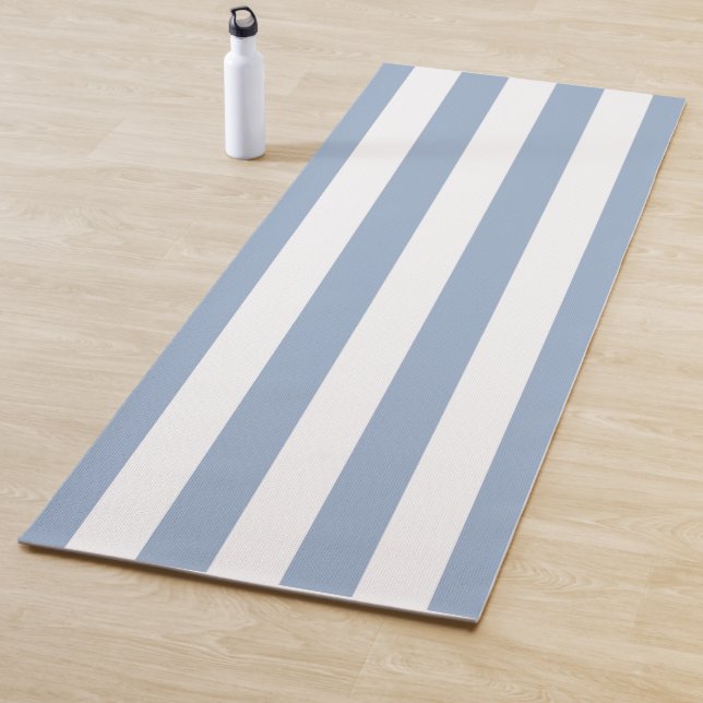 Yoga Mats Blue & White Stripe (In situ)