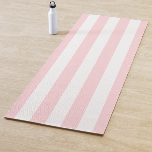Yoga Mats Pink & White Stripe (In situ)