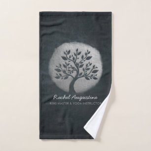 Yoga Meditation Reiki Instructor Black Silver Tree