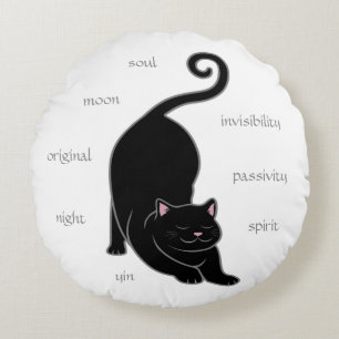 Yoga para gato negro y texto editable Almohada red