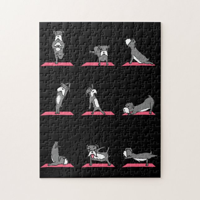 Yoga Schnauzer Dog Curioso Jig Vio el rompecabezas (Vertical)