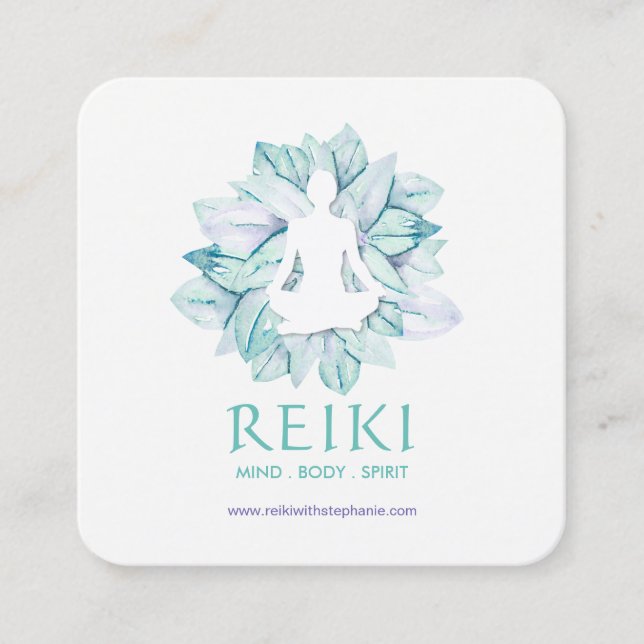 Yoga y tarjetas de visita de Reiki (Anverso)