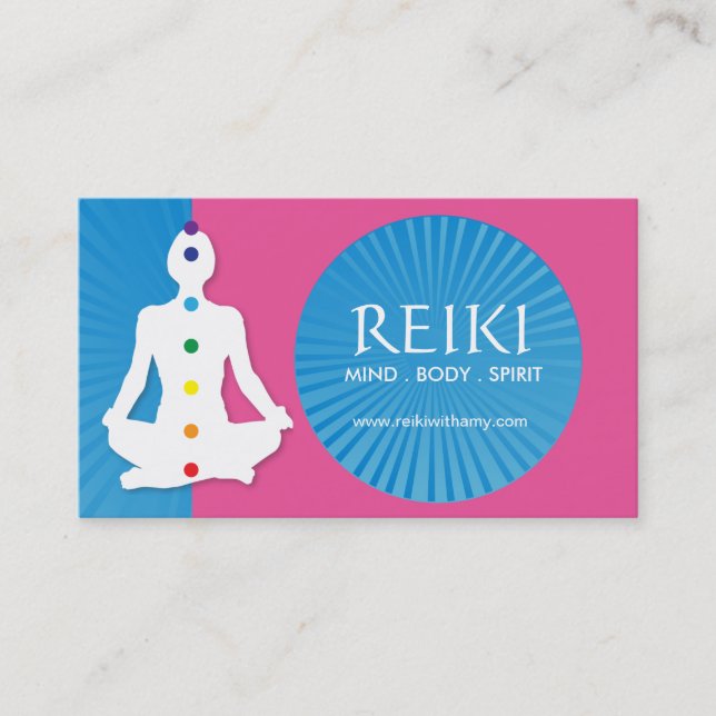 Yoga y tarjetas de visita de Reiki (Anverso)