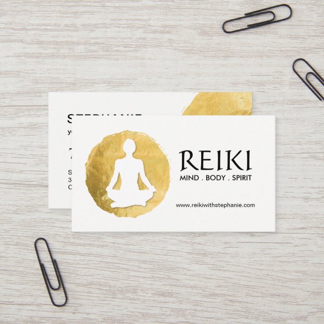 Yoga y tarjetas de visita de Reiki (Anverso/Reverso In Situ)
