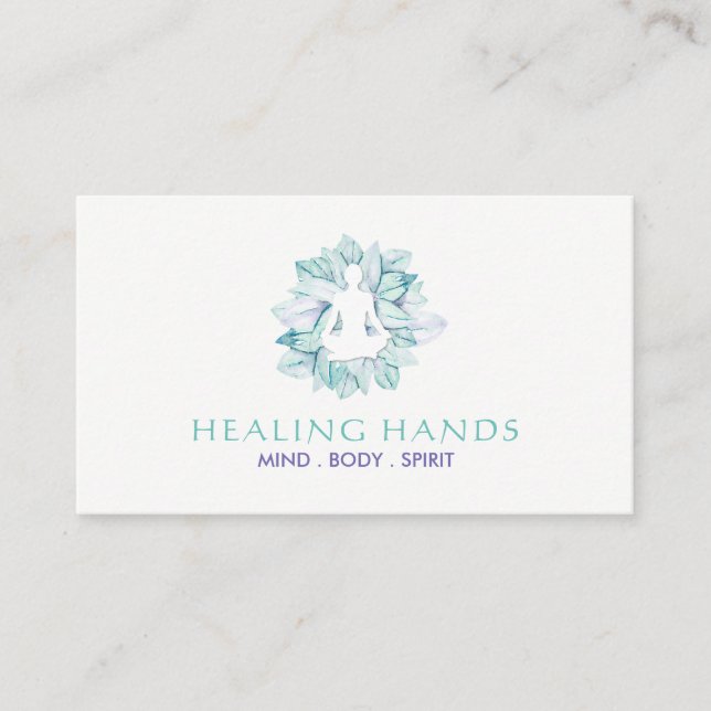 Yoga y tarjetas de visita de Reiki (Anverso)