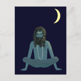 Yogi Shiva bajo la creciente postal lunar