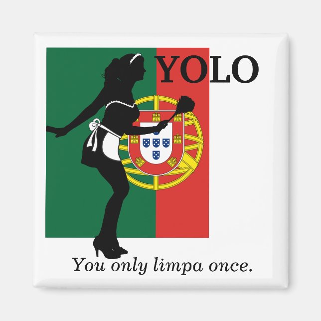 YOLO - sólo limpa una vez - imán de refrigerador (Frente)