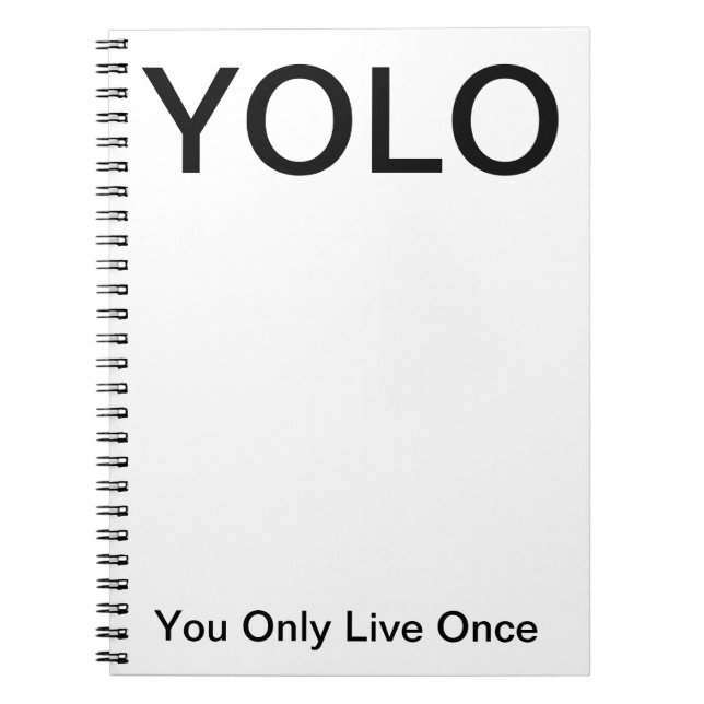 YOLO usted vive solamente una vez cuaderno (Frente)