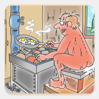 YOOPER FRÍE HUEVOS EN UNA SAUNA PARA PEGATINAS