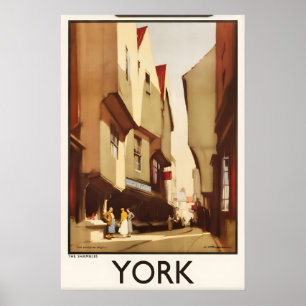 York The Shambles Póster de Viaje Vintage Arte Per