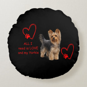Yorkie adorable Almohada de perro fotorrealista