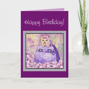 Yorkie en la tarjeta de cumpleaños de Lilacs