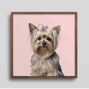 Yorkie Ilustracion Wall Art Decoración de la casa 