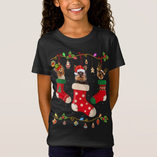 Yorkie In Socks Navidades Perro Lover Sweater Xmas (Anverso)
