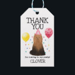 Yorkie Pawty Dog Birthday Gracias Etiqueta De Rega<br><div class="desc">Añada un poco más de estilo a su fiesta de Yorkshire Terrier Yorkie con estas etiquetas de regalo diseñadas por los personalizados. Consulte la colección Lets Pawty para ver otras razas de perros y elementos coincidentes.</div>