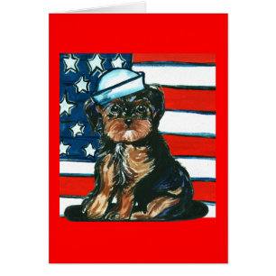 Yorkie Poo Rojo, Blanco y Azul