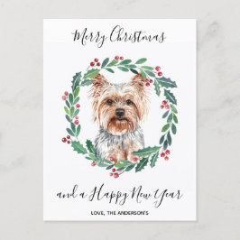 Yorkshire Terrier Dog Elegant Feliz Navidad
