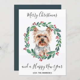 Yorkshire Terrier Dog Elegant Feliz Navidad